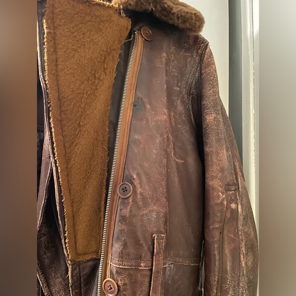 Men’s Leather Jacket With Amazing Collar.  Very Warm! - Picture 4 of 9